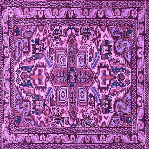 Ahgly Company Indoor Square Persian Purple Traditional Area Rugs, 6' Square