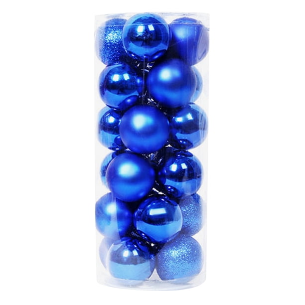 Gibobby Adornos navideños Árbol Adornos para árboles 24PC Decoraciones navideñas Bolas Navidad Decoración para el(Blue)