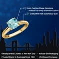 thumbnail image 2 of Gem Stone King 10K Yellow Gold Sky Blue Topaz Solitaire Engagement Ring for Women | 1.10 Cttw | Cushion Checkerboard 6MM | Gemstone November Birthstone | Size 5, 2 of 6