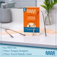 thumbnail image 4 of MasterMedi Raspador de lengua para adultos con estuches de viaje multicolores (paquete de 2) 100% acero inoxidable Reduce el mal aliento Limpiador de lengua fácil de usar para cuidado e higiene bucal, 4 of 6