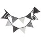 thumbnail image 5 of 12 banderas 3,2 m Wdftyju decoración fiesta boda algodón negro blanco, 5 of 8