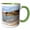 Green/White, variant on 3drose, Spain, Balearic Islands, Mallorca, Port of Soller Historic Waterfront, 15oz Mug