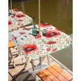 thumbnail image 2 of Fsddascl Red Spring Floral Outdoor Tablecloth - 60x60 Inch Square Dining Table Cover, Summer Butterfly Botanical Waterproof Outdoor Table Cloth with Umbrella Hole & Zipper for Picnic/Patio/Party, 2 of 7