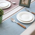 thumbnail image 2 of Enova Home 54"x 80" High Quality Tablecloth with Tassels, Rectangle Cotton and Linen Table Protector Cover for Table Decoration (Blue Purple), 2 of 6