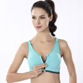 thumbnail image 2 of Front Zipper Top Women Fitness Push up Gym Running Shockproof Workout Fast Dry Vest, 2 of 6