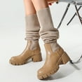 thumbnail image 5 of Womens Sexy Thigh High Platform Boots Thigh High Stretch Knitted Socks Chunky Block Heel Boots, 5 of 5
