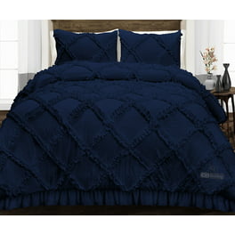 The Pioneer Woman Blue Cotton Sweet Rose 4-Piece Comforter Set, Full / Queen  