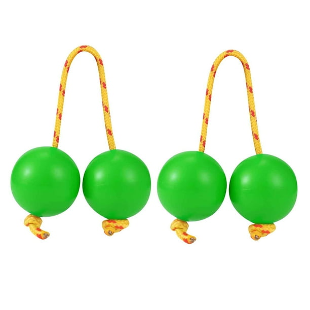 Kashaka Instrumentos de percusión de mano. Sonajas de plástico con cuerda trenzada para práctica rítmica y actuaciones musicales (Verde)