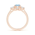 thumbnail image 2 of Angara Natural 0.72 Ct. Aquamarine with Diamond Classic Ring in 14K Rose Gold for Women (Ring Size: 11.5), 2 of 9