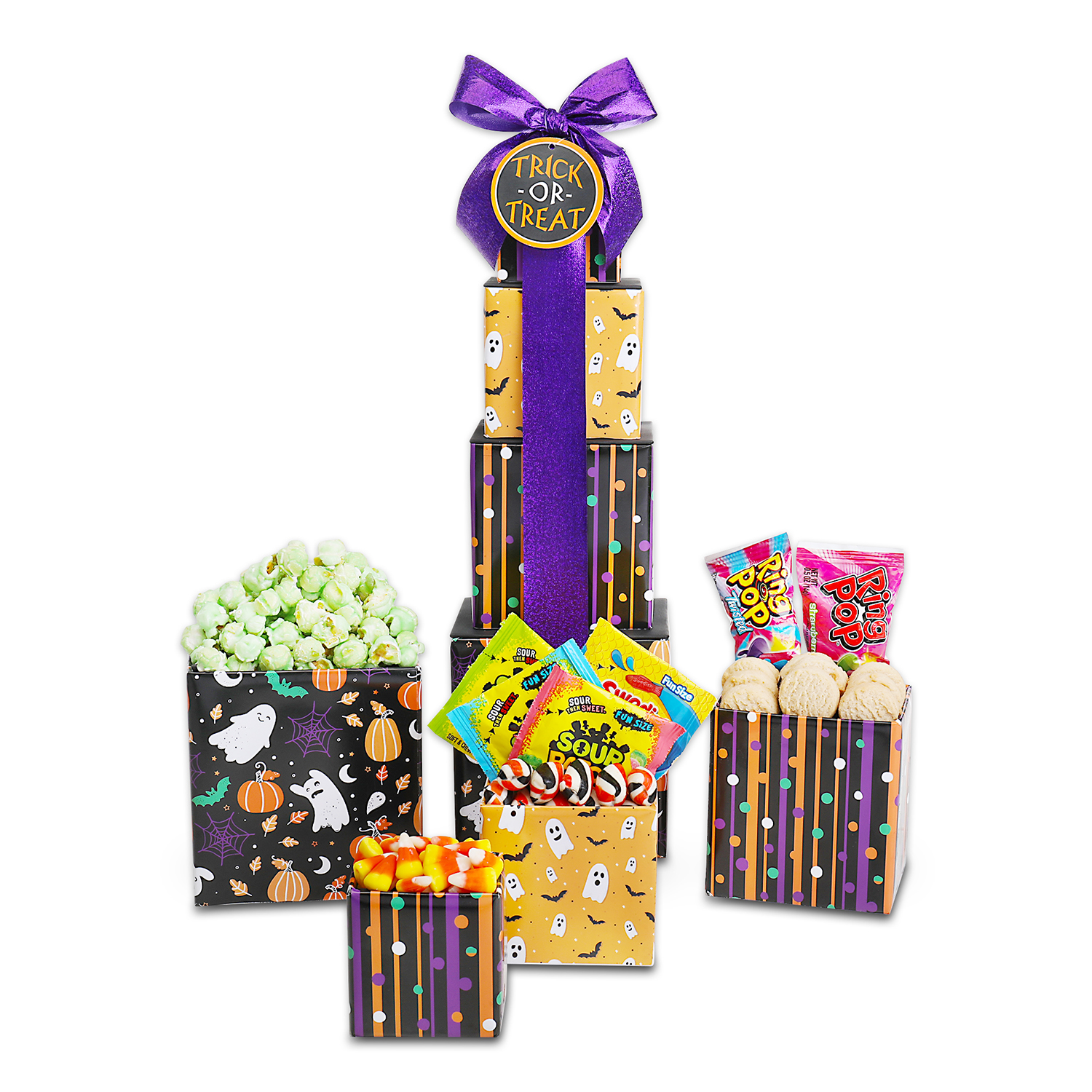 Alder Creek Gift Baskets Spooky Sweets Halloween Gift Tower (7 Items)