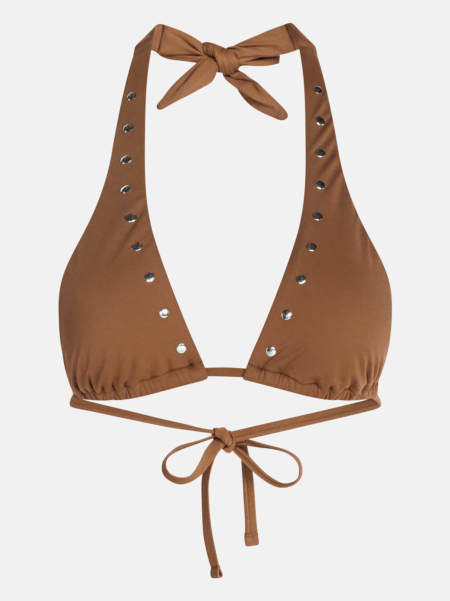 Kacey Lee Women's and Women's Plus Triangle Halter Bikini Top with Studs, Sizes XS-3X