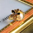 thumbnail image 3 of QQTDFG 18K Yellow Gold Filled Women Pearl Crystal Ring Rings Men Rings Lovers Gift J025-6, 3 of 5