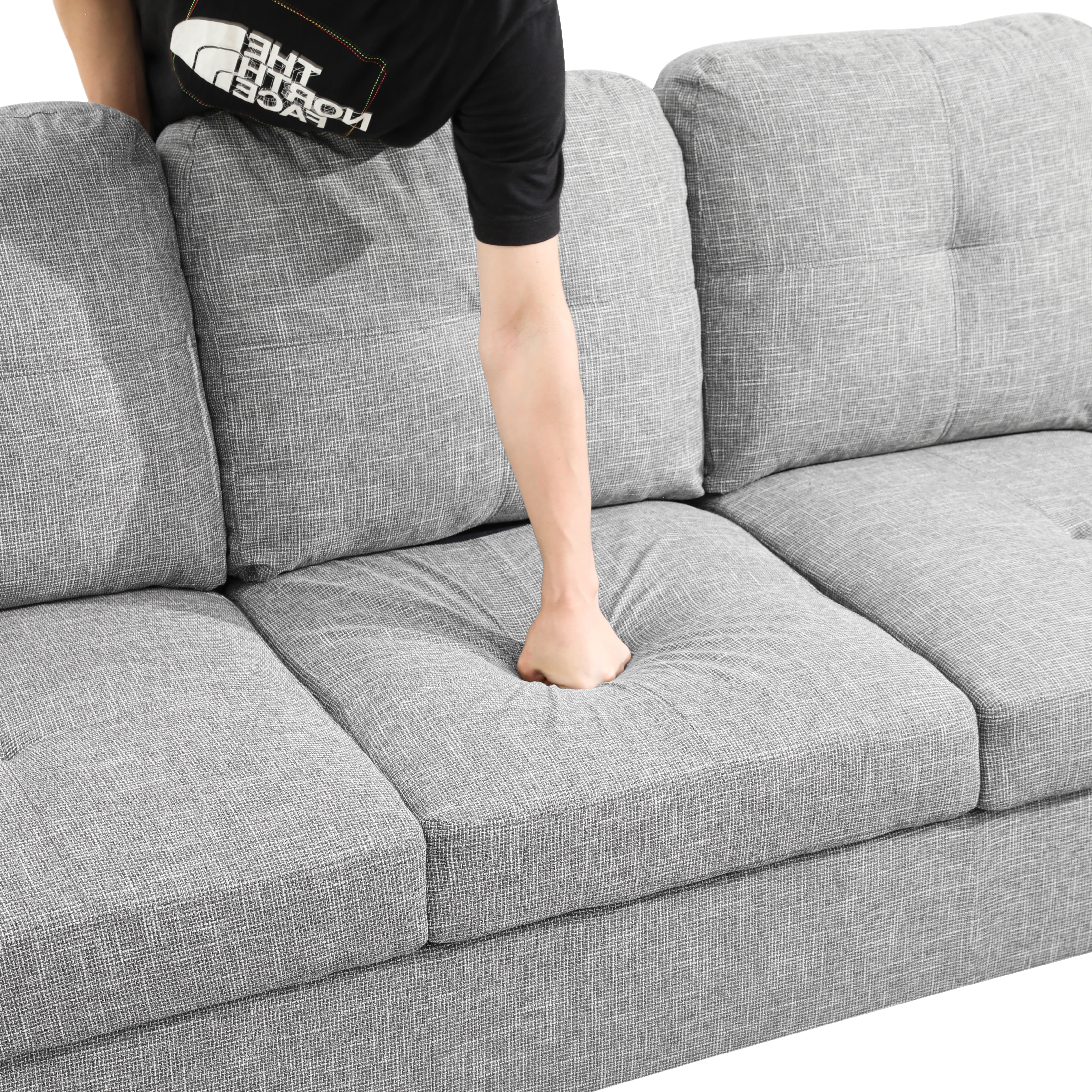 MAYEERTY Modern Adult 3-Piece Couch Set Grey Durable Neutral Furniture Everyday Living Room Use