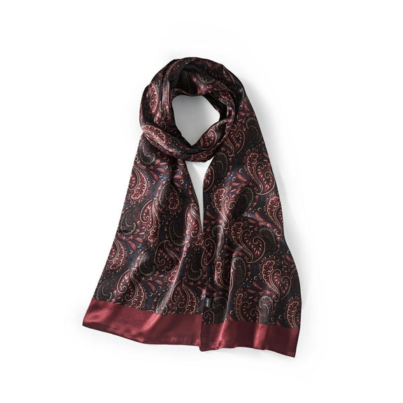 SUSANSILK Men's Luxurious Mulberry Silk Scarf 11''x67'', Thin Double-Layer, Double-Sided Scarves for All Seasons
