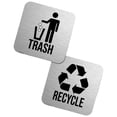 thumbnail image 3 of Kit de 2 letreros de reciclaje y basura, de 5,5 x 5,5 pulgadas, con 2 pegatinas de acero inoxidable., 3 of 9