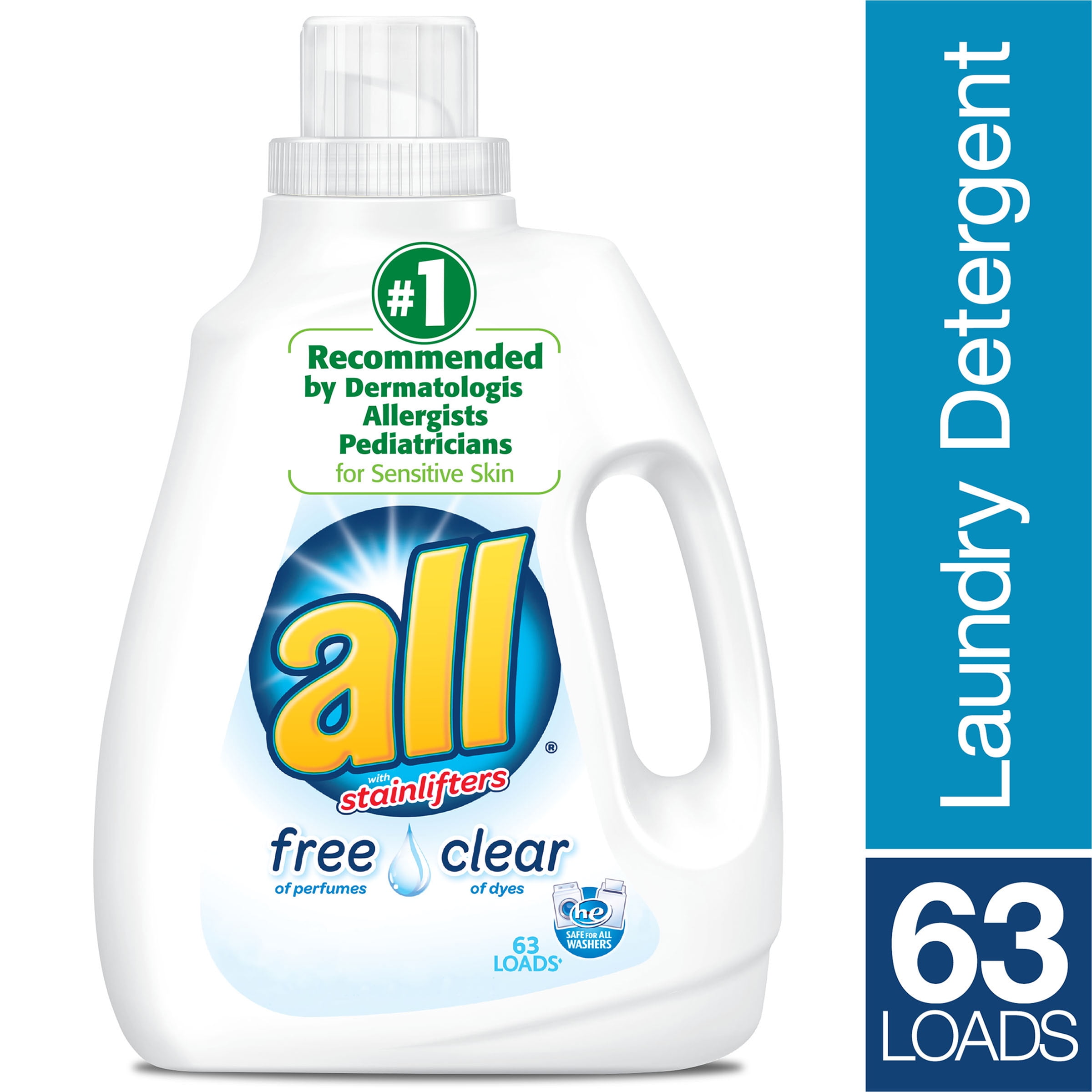 all Liquid Laundry Detergent, Free Clear for Sensitive Skin, 94.5 Fluid