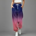 thumbnail image 2 of Tthxqing Womens Baggy Elastic Waist Sweatpants Trendy Drawstrings Gradient High Waist Joggers Causal Workout Running Yoga Pants with Pockets Purple S, 2 of 4