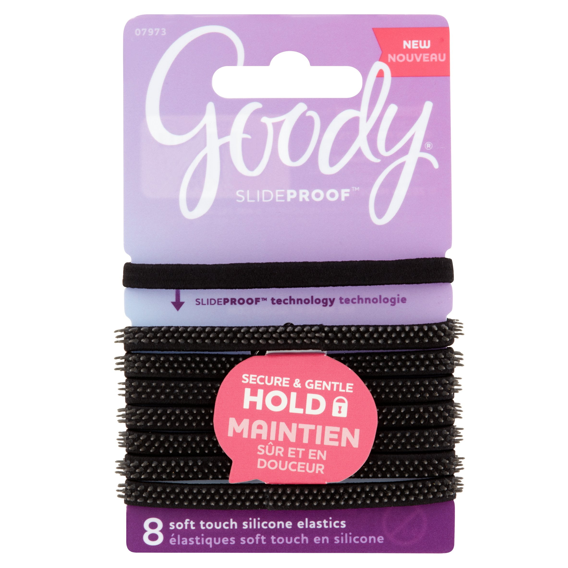 Goody Goody Slideproof Hair Elastics Spiky Black 8 Count