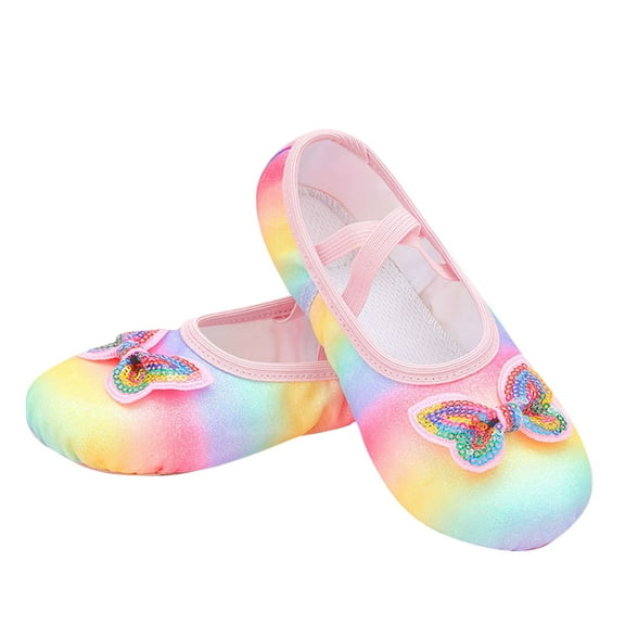 ZACPNCV Ballet Shoes for Girls Toddler Boys Split Sole Dance Slipper for Toddler for Perform Dance Yoga Multicolor 7-8 Years