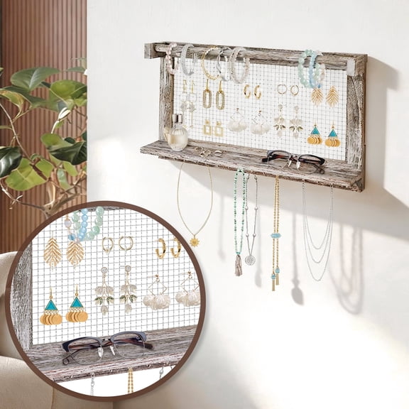Rustic Jewelry Organizer Wall Mounted Jewelry ,removable bracelet rod