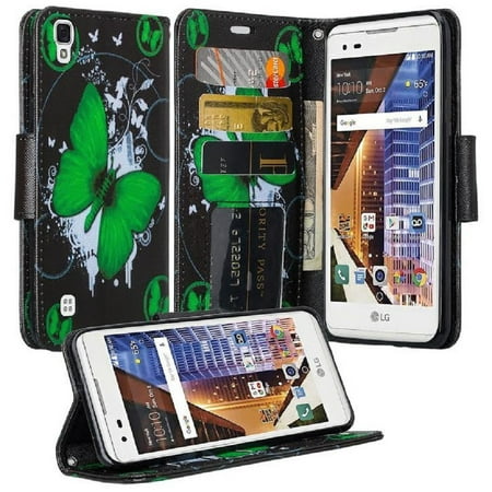 LG X Power Case, LG K6P Case, SOGA [Pocketbook Series] PU Leather Magnetic Flip Design Wallet Case for LG X Power / K6P - Green (Best Butterfly Knife For Flipping)