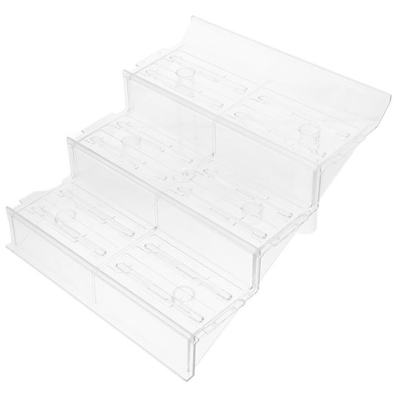 FRCOLOR Plastic Display Stand 3 Tier Food Risers Clear Fruits Organizer Produce Shelf for Supermarket Retail Store