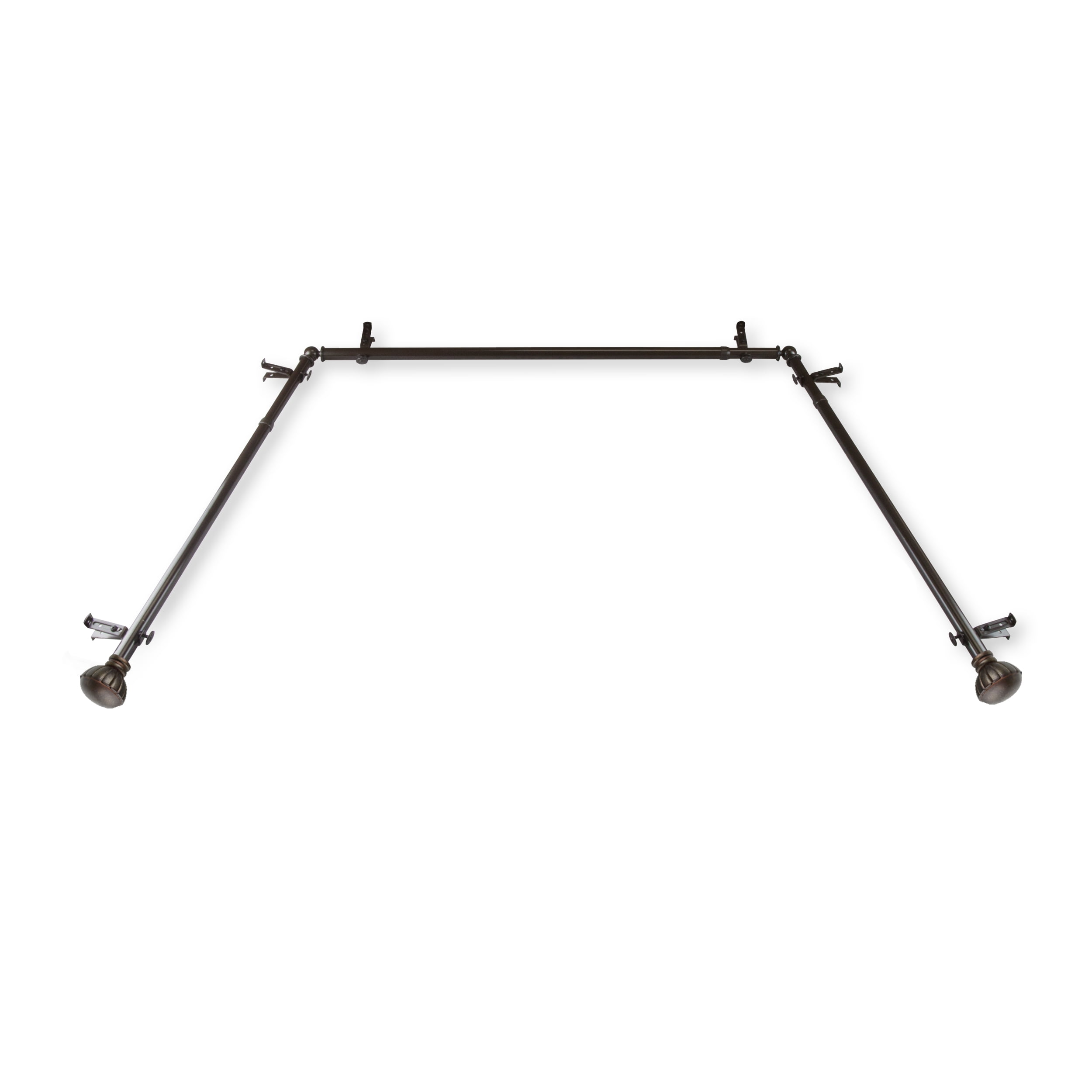 Faron 13/16" Bay Window curtain rod 20"-36", 38"-72" - Cocoa