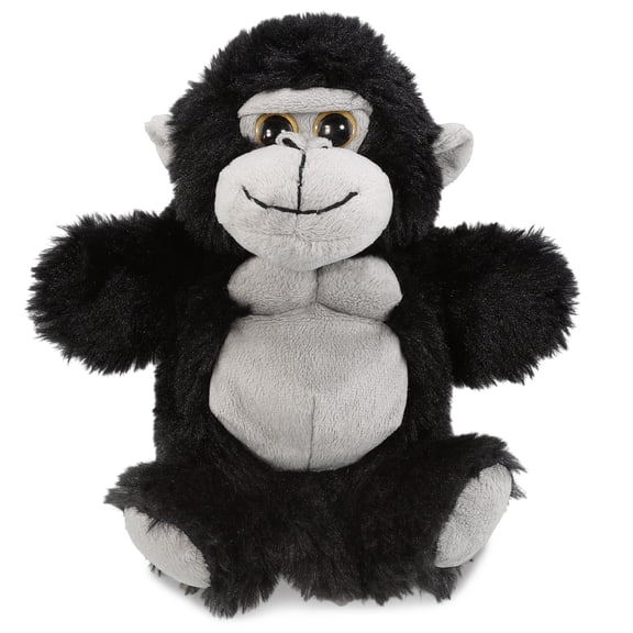 DolliBu Gorilla Plush Hand Puppet - Fluffy Stuffed Animal Hand Puppet Toy for Fun Theater Show Games, Cute Puppets for Educational Toy to Teach Children and Toddlers - 10 Inches