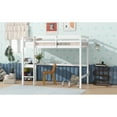 thumbnail image 6 of Twin High Loft Bed, Rubber Wood  Loft Bed with Safety Guardrail, built-in desk, ladder,White, 6 of 9