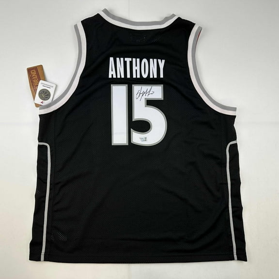 Autographed/Signed Carmelo Anthony Syracuse Orange Black Basketball Jersey Fanatics COA
