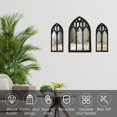 thumbnail image 2 of LNGOOR 3Pcs Window Wall Mirror Set Arched Wall Mirror Decor Self-Adhesive Wall Mirror for Living Room, 2 of 7
