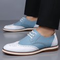 thumbnail image 4 of Men's Two-Tone Wingtip Brogue Oxford Shoes - Casual Lace-Up Dress Shoes, 4 of 8
