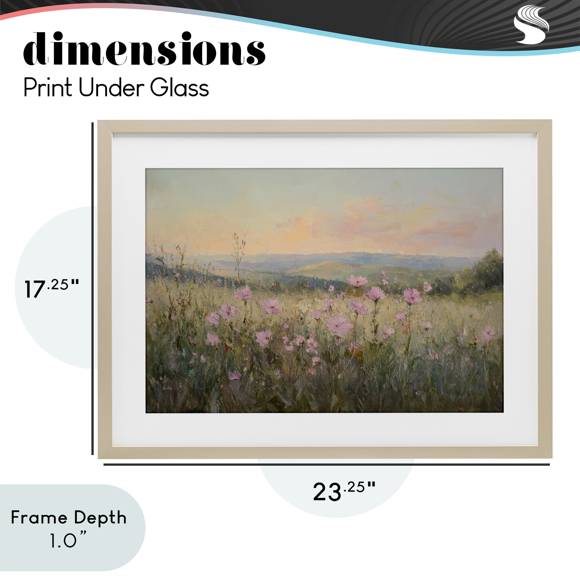 Stupell Industries Tranquil Meadow At Dawn Birch Framed Print Under Glass, design by Petal Prints Design