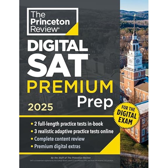 Pre-Owned Princeton Review Digital SAT Premium Prep, 2025: 5 Full-Length Practice Tests (2 in Book + 3 Adaptive Tests Online) + Online Flashcards + Review & Tools (College Test Preparation) Paperback