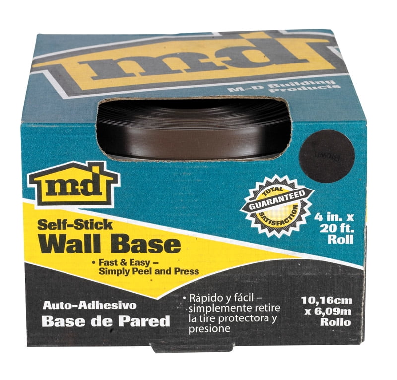 New. Brown M-D Building Products 93161 4-Inch by 20-Feet Adhesive Back Vinyl Wall Base