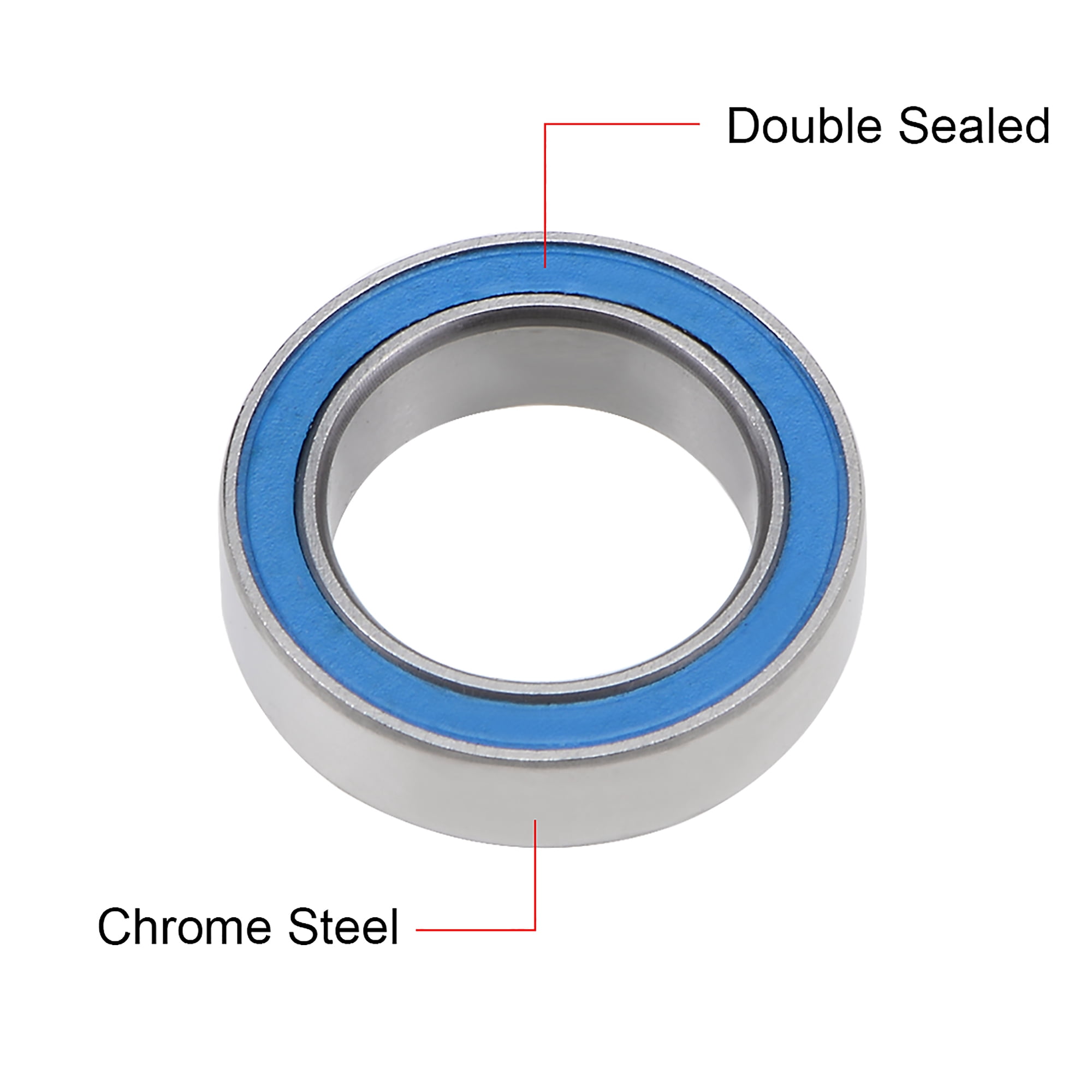 Uxcell 627-2RS Deep Groove Ball Bearings — Double Sealed, 7mm X 22mm X 7mm — Pack Of 4