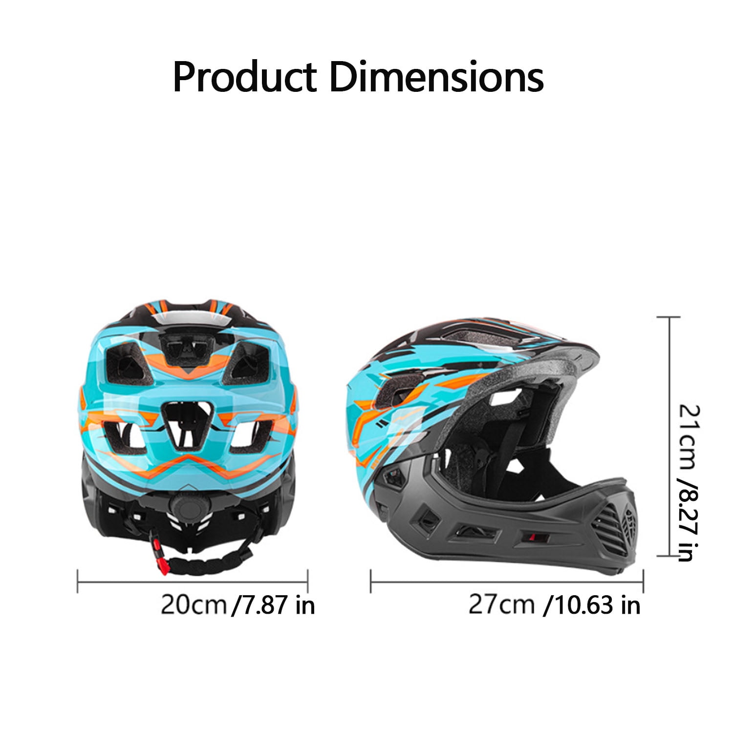 Mirov Removable full-face helmet, bicycle helmet, unisex for teens, suitable for multiple sports (Size S)