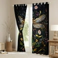 thumbnail image 3 of jejeloiu Rustic Dragonfly Blackout Curtains,Rustic Botanical Curtains Pack of 2 (38x45 Each),Colorful Flower Floral Window Curtains For Girl,Super Cozy Room Decor, 3 of 6