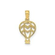 FJC Finejewelers 10 kt Yellow Gold Cut-Out Flat Hot Air Balloon Charm 12 x 9 mm