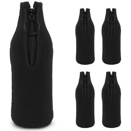 

Beer Bottle Cooler Sleeves with Zipper for Party Beer Holder Collapsible Insulated Bottle Cover for 330Ml Bottles black