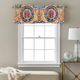thumbnail image 3 of Colorful Boho Kitchen Curtain Valances for Windows Farmhouse Short Curtains, Watercolor Abstract Geometric Rod Pocket Valance Curtain for Bedroom Cafe Living Room 42"x18", 3 of 8