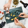 thumbnail image 5 of Skull Cutting Board, Spooky Scary with Many Skulls Horns and Torches Graves Death Ghosts Theme, Decorative Tempered Glass Cutting and Serving Board, Small Size, Bluegrey Grey, by Ambesonne, 5 of 5