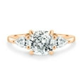 thumbnail image 2 of 2.00Ct Cushion Lab Grown Diamond Trilogy Engagement Ring, Pear Side Accent, 10K Rose Gold, US 5, 2 of 7