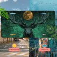 thumbnail image 5 of 1 Pcs 2D Flat License Plate Covers & Frames, Deer under the Moon For Decorative Front, Waterproof For Decoration Aluminum License Plate Covers & Frames Cover For Men Women, 12" X 6", 5 of 7
