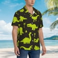 thumbnail image 5 of Easygdp Cute Cartoon Dinosaurs Men'S Summer Casual Short Sleeve,Short Sleeve Button-Down Shirt, Lapel Loose Breathable Hawaiian Short Sleeve - Xx-Large, 5 of 9