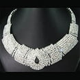 thumbnail image 5 of Yesbay Women Lady Rhinestone Collar Rhinestone Statement Bib Necklace Earrings Set,Jewelry Set, 5 of 5