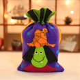 thumbnail image 2 of Linen Halloween Element Drawstring Bag for Candy Chocolate Party Decoration(Witch), 2 of 2