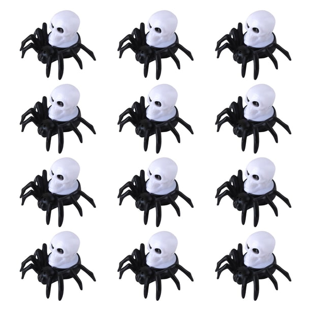 Halloween Decorations 2024 Wall Decor Indoor Outdoor Party 12pcs Halloween Spider Candle LED Light Ghost Head Atmosphere Light Haunted House Party Decoration Ornaments Candle(Buy 2 save 10%)