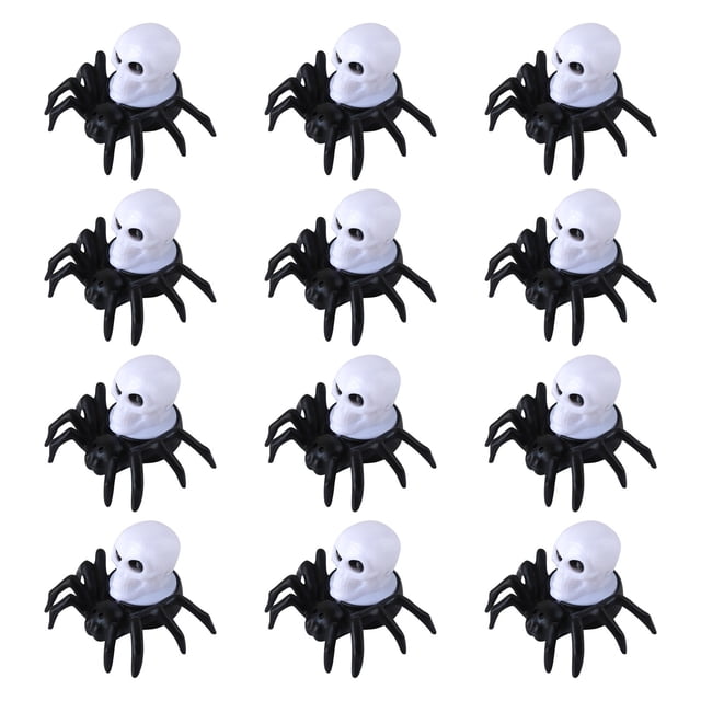 12pcs Halloween Spider Candle LED Light Ghost Head Atmosphere Light Haunted House Party Decoration Ornaments Candle