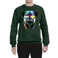 thumbnail image 2 of Wild Bobby, Colorful Pug DJ, Pop Culture, Unisex Crewneck Graphic Sweatshirt, Forest Green, 5X-Large, 2 of 4